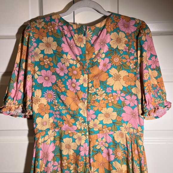 Petal & Pup Jefree Retro Floral Print Midi Dress, Women's US Size 10 - Picture 8 of 15